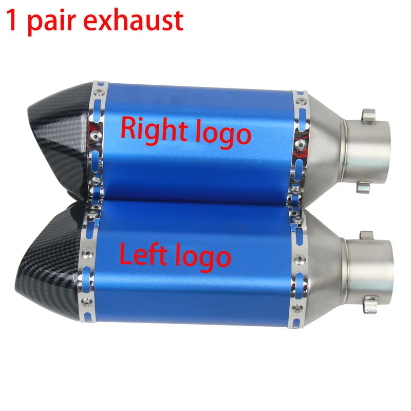 

Motorcycle Exhaust Pipe Left Right LOGO 1 Pair With Install Clip Spring Muffler DBkiller Fit For GW250 BK1300 CRF230 CBR125