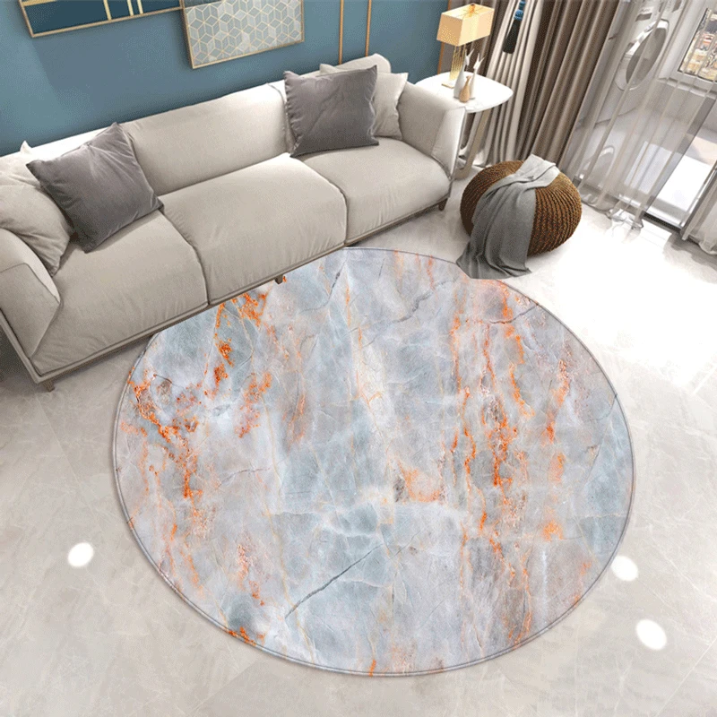 Marbling Pattern Round Carpet Lotus Chair Floor Mat Soft Carpets for Living Room Anti-slip Rug Bedroom Decor | Дом и сад