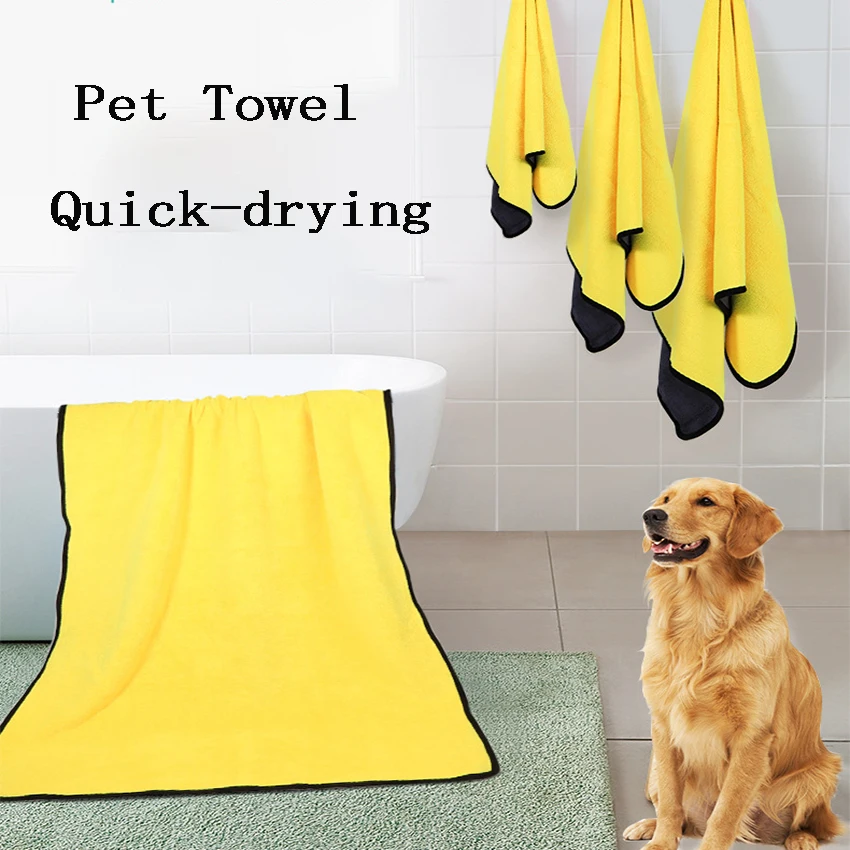

Soft Pet Bath Towel Super Absorbent Microfiber Drying Towel for Dogs and Cats Quick-drying Thickness Large Small Towel For Pets