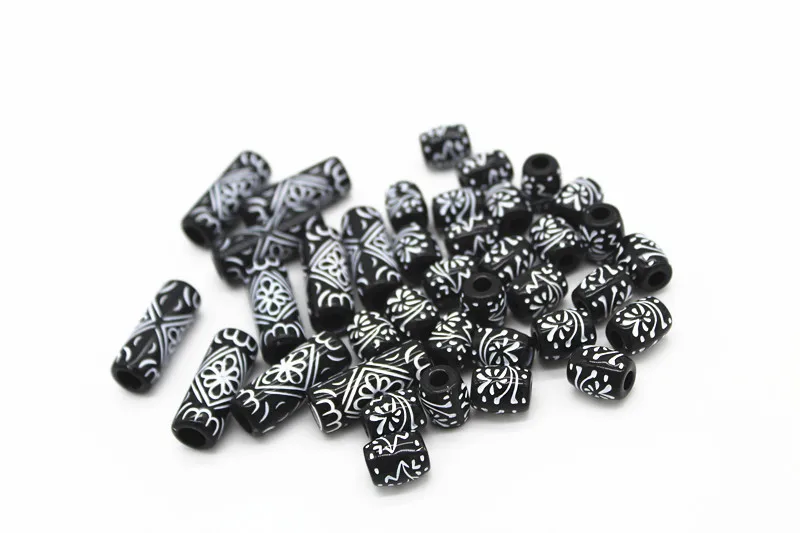 10 шт. заколка для волос с черным дредом 4 мм/6 мм|Звенья кольца и трубки| |