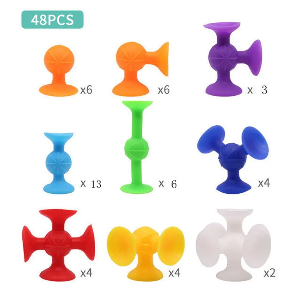 

Soft Silicone Sucker Building Blocks Toys DIY Silicone Block Model Sucker Assembled Construction Educational Funny Toys