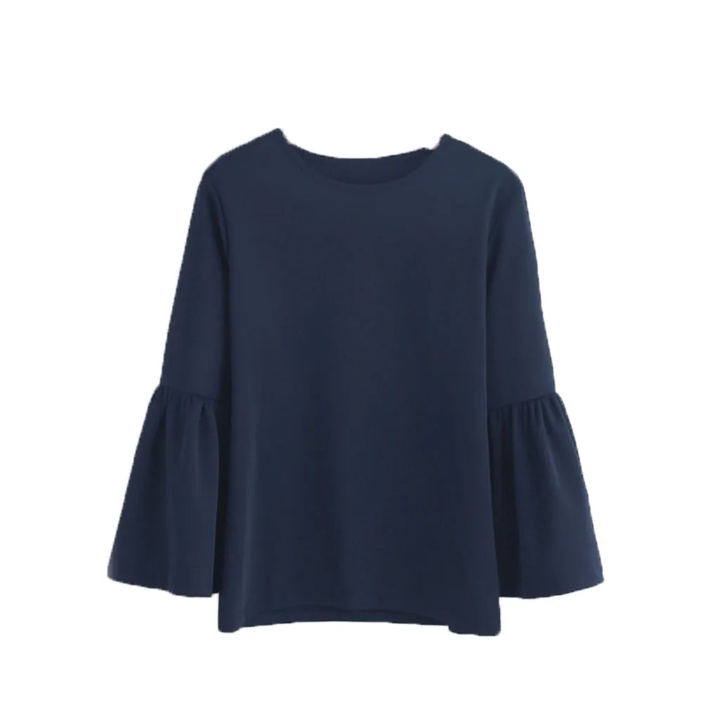 

Japan Style T-Shirt Spring Summer Korean Fashion Loose Casual Simple Solid Color Thin Hot Sale Round Neck Flared Sleeves 2021