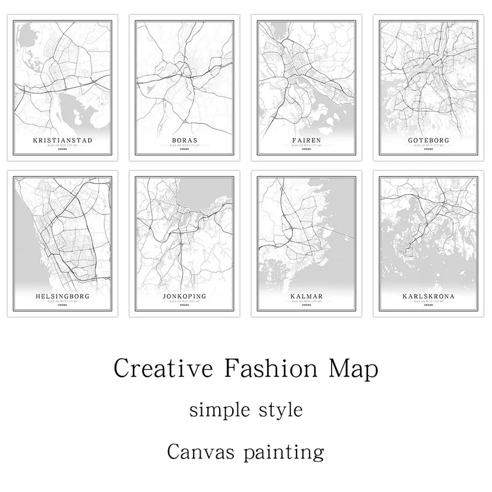 Шведская черно белая фотография настенный плакат в скандинавском стиле для