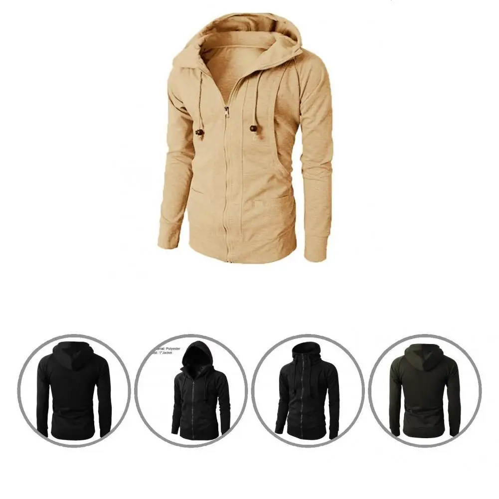

Spring Coat Solid Color Soft Fade-less Slim Men Jacket Male Coat for Work