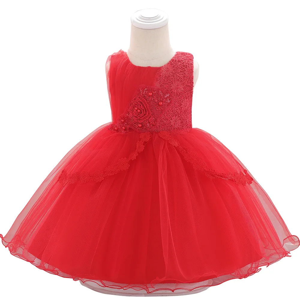 Yoliyolei Flower Girl Dress Ball Gown Sleeveless Princess Mesh Fluffy Baby Full Moon Birthday Gift Children Clothing | Детская одежда и