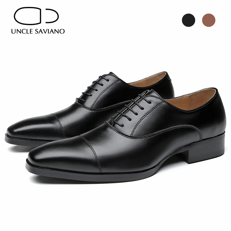 

Uncle Saviano Oxford Genuine Leather Business Style Shoes Man Bridegroom Original Designer Luxury Handmade Dress Best Men Shoes
