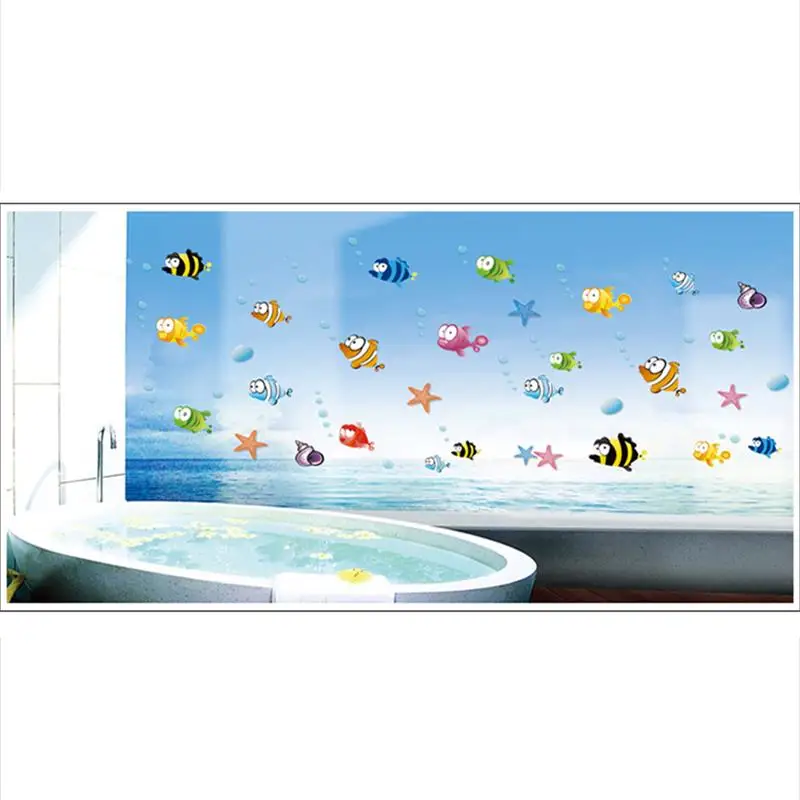 Наклейки для декорации из ПВХ подводная Рыба Акула лодка черепаха пузырьки