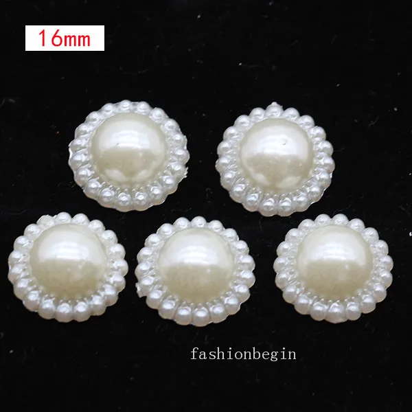 100p 16 lace round Имитация жемчуга цвета слоновой кости для скрапбукинга, украшения для рукоделия, украшения для ногтей, изготовление свадебных открыток, сшитые бусины для одежды, разные формы - Цвет: 100p 16 lace round