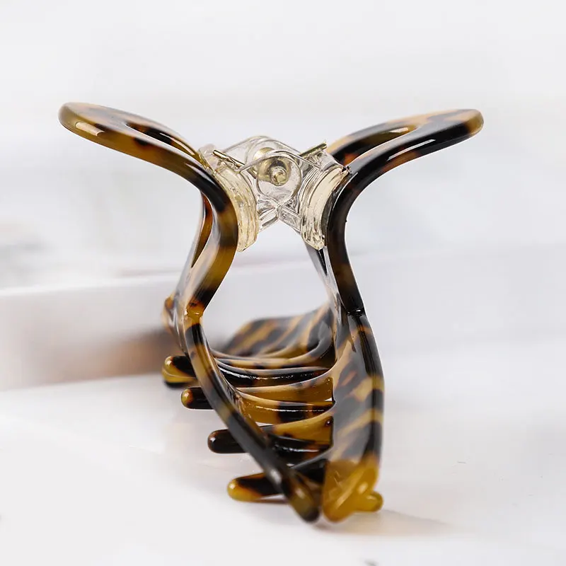 Заколка-краб женская с леопардовым принтом элегантный зажим для волос из