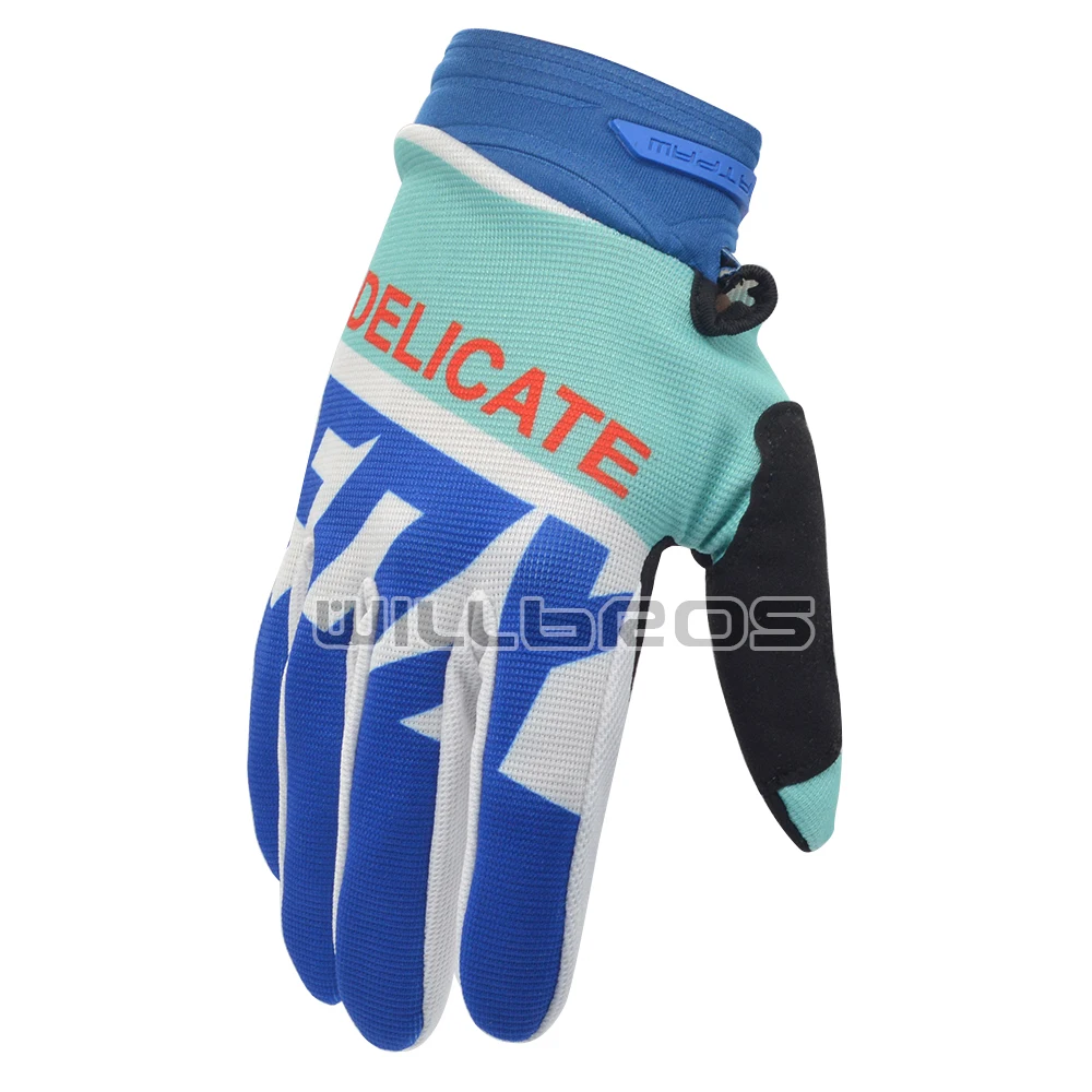 

Delicate Fox Off-Road Enduro Racing Motocross Motorbike Riding Street Moto Blue White Gloves