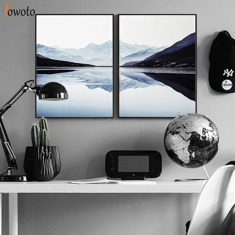 Минимализм черно-белая пейзажная живопись настенное художественное украшение