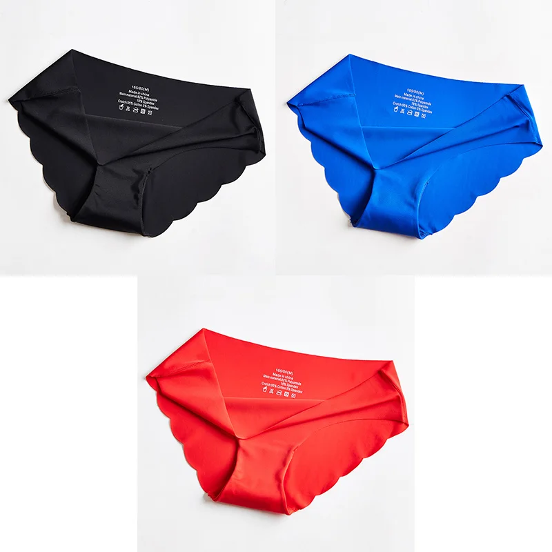 black blue red 3 шт. бесшовные трусики для женщин, нижнее белье, сексуальные трусы, одноцветные женские трусики, Лидер продаж, нижнее белье для женщин, бесшовное M-XXL BANNIROU - Цвет: black blue red