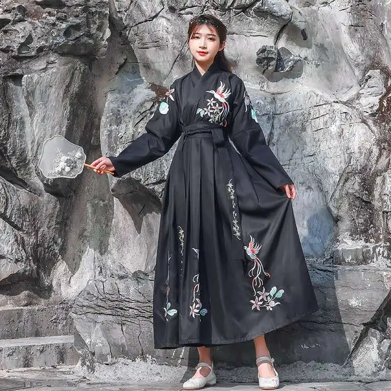 Китайский Hanfu женские элегантные нежная вышивка фея японское кимоно ночной халат