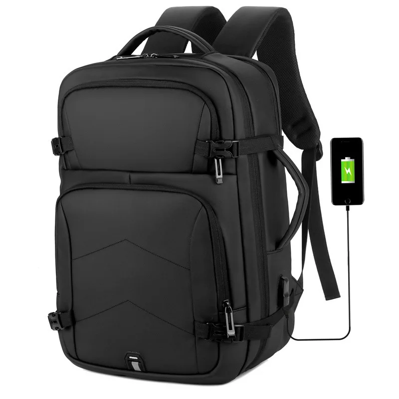 

New Fashion Men's Backpack Leisure Outing Travel Computer Student Bag Multi-function Large-capacity High Quality
