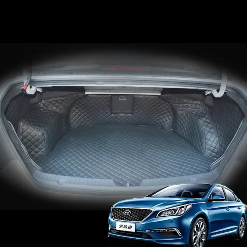 Кожаный коврик для багажника автомобиля hyundai sonata подкладка груза 2009 2010 2011 2012 2013 2014