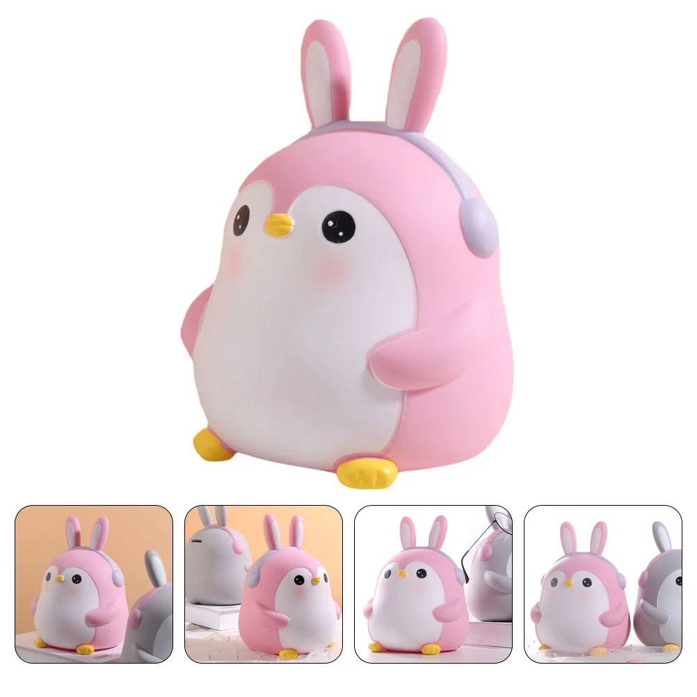 

1Pc Cartoon Saving Pot Penguin-shaped Money Pot Lovely Money Bank Decoration