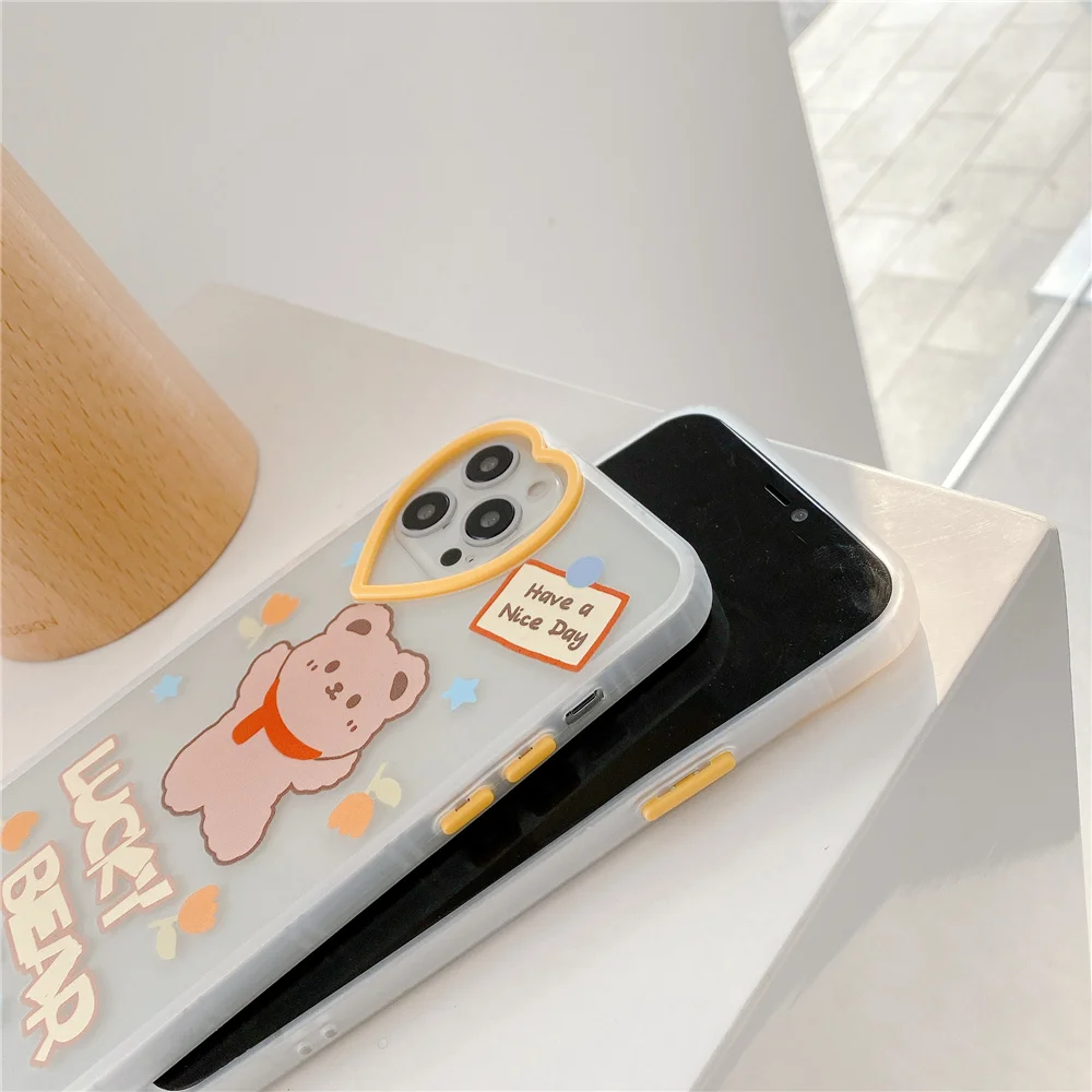 

Cartoon dance Bear Phone Cases For iPhone 11 12 Pro Max 12 Mini X XR XS MAX Shockproof Clear Back Cover For 7 8 plus Lovely Case