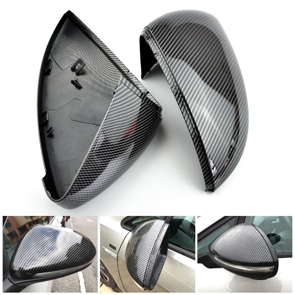 

2 pieces Side Rearview Mirror Covers Caps Carbon Fiber For Volkswagen VW Golf MK7 7.5 GTI 7 Golf 7 R Touran L GTD GTE E-GOLF