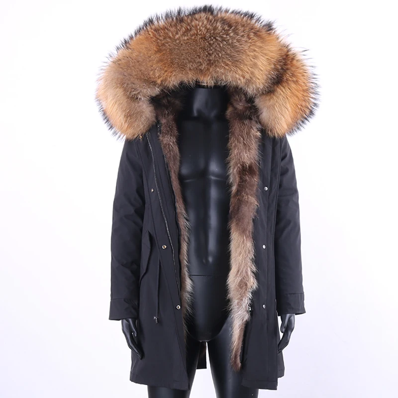 Мужская меховая парка s зимняя теплая куртка из натурального Лисьего меха с