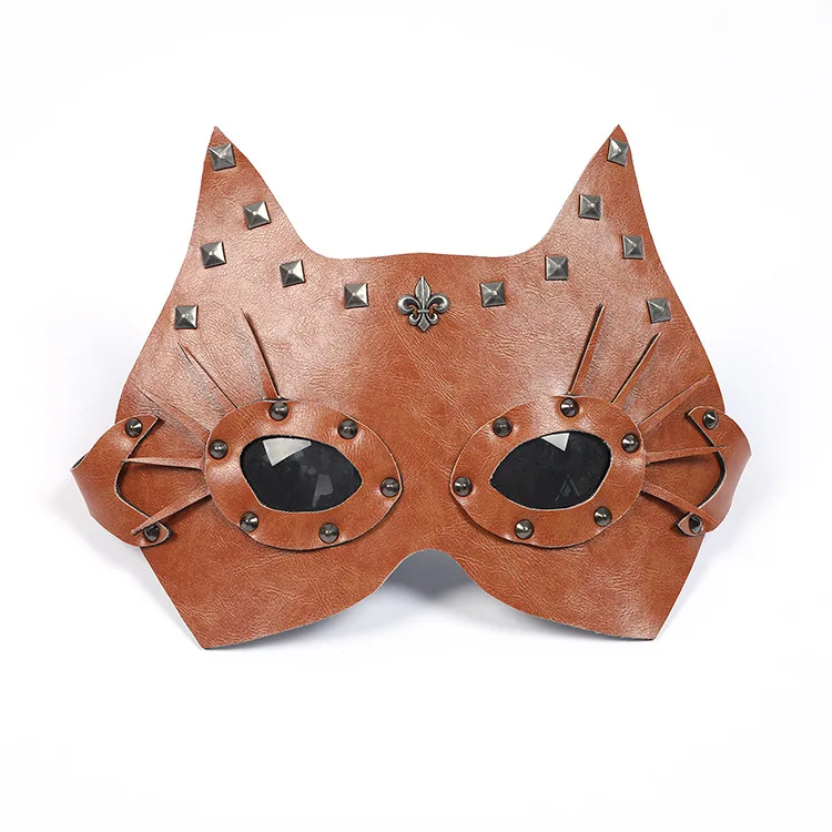 Унисекс кошка котенок Женская кожа искусственная для взрослых Хэллоуина