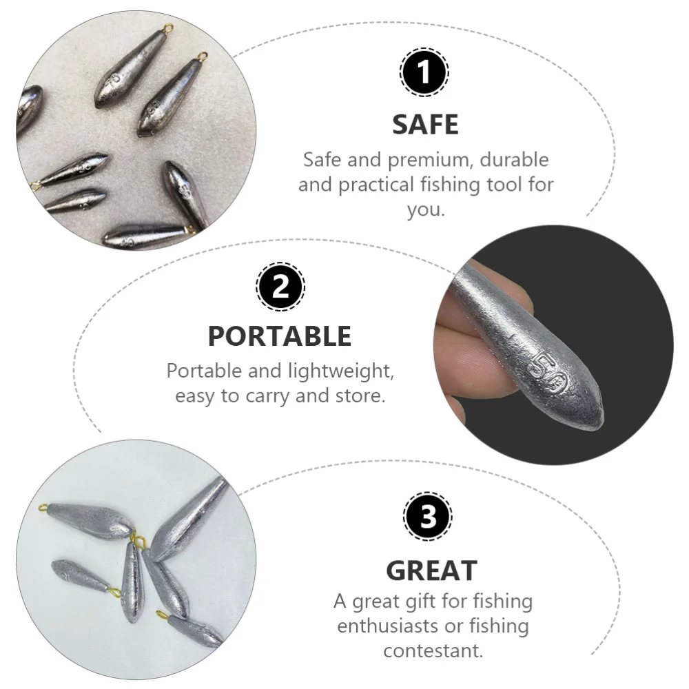 

8pcs Fishing Lead Weights Portable Fishing Weights Outdoor Fishing Accessories