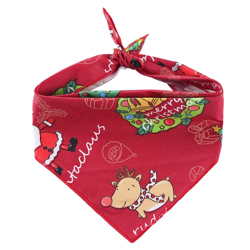 

Triangular Dog Cotton Bandana Bibs, Washable Pet Scarf Handkerchiefs Bibs Christmas Gift For Dogs Puppy Supply