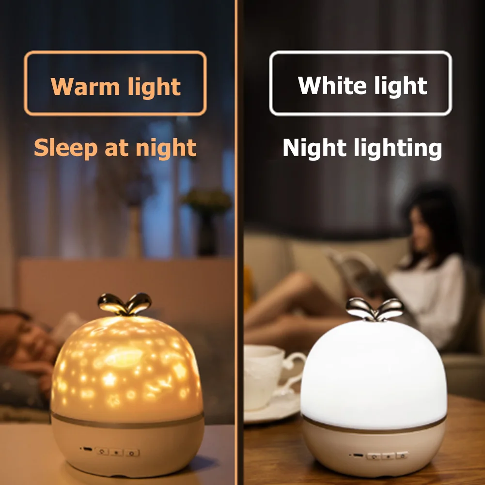 

Sleeping Light Bedroom Bedside Table Lamp Starry Sky Night Light Magic Projector Colorful Rotate LED Lamp Bedroom Decor