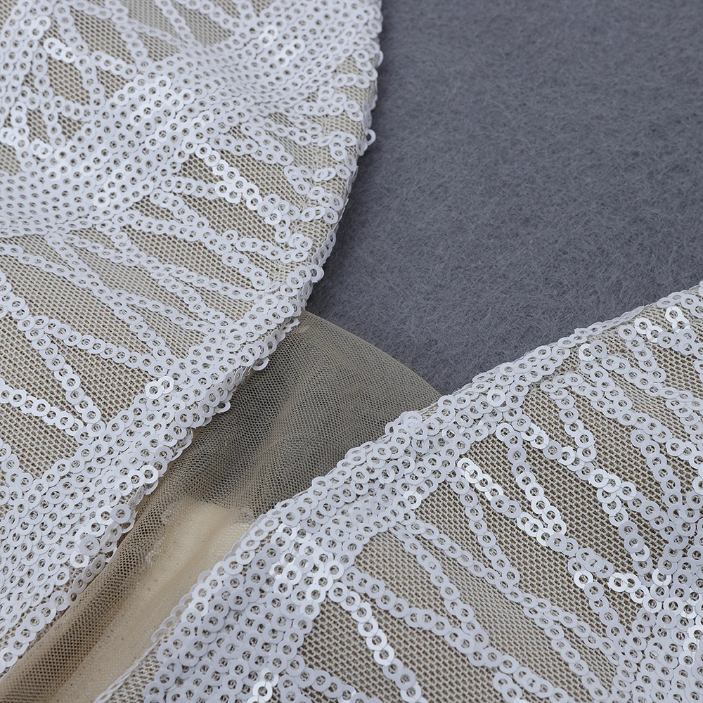 

2020 Sexy Women White Patchwork Bandage Dress Sequin Christmas Dress Spaghetti Strap Mini Club Elegant Backless Vestidos