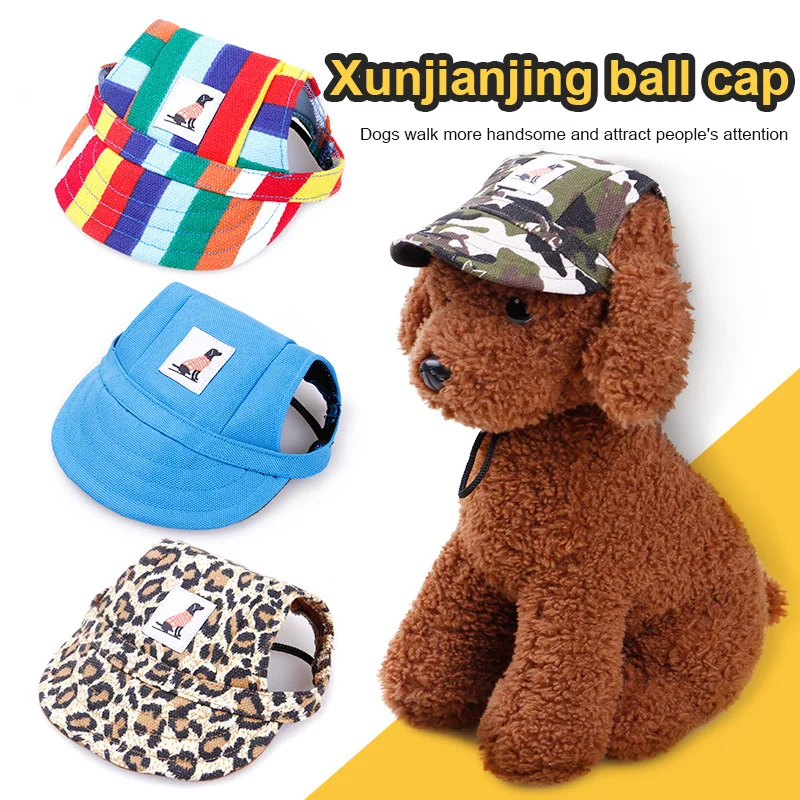 Cute Pet Fashion Solid Color Dog Hat Baseball Cap Windproof Travel Sports Sun Hats For Puppy Large Outdoor Accessories | Дом и сад