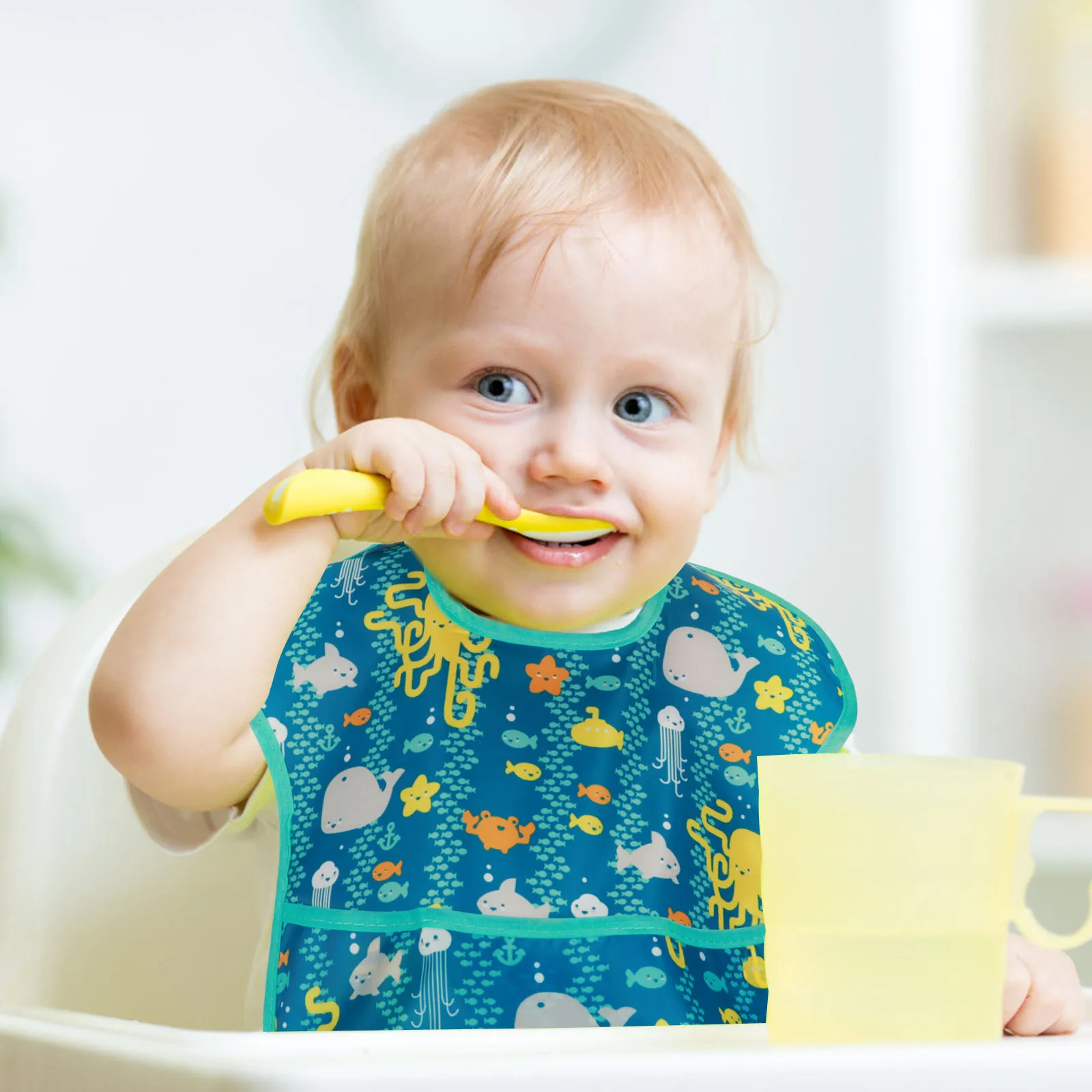 

6pcs Waterproof Baby Teething Bibs Cartoon Baby Drool Bandana Baby Drool Bibs Baby Bibs Infant Drool Bibs For Gift Kids