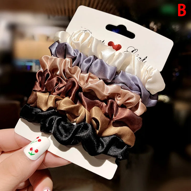 Новые детские эластичные резинки для волос из бархата Scrunchie Женские аксессуары Gum для завязывания пучка волос, кольцо для хвоста, головной убор.