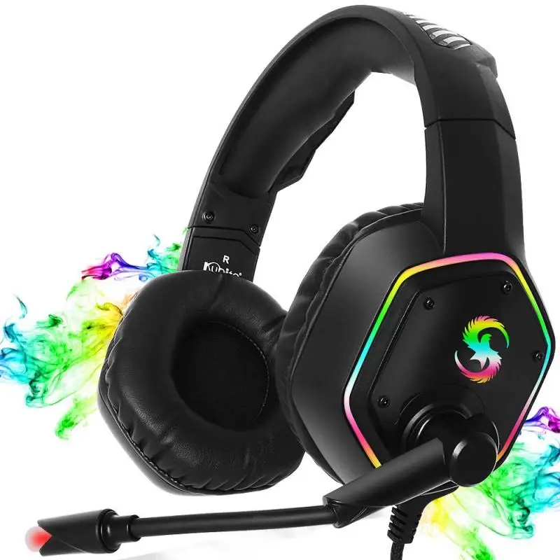 Профессиональная игровая гарнитура TWS RGB со светодиодной подсветкой наушники с
