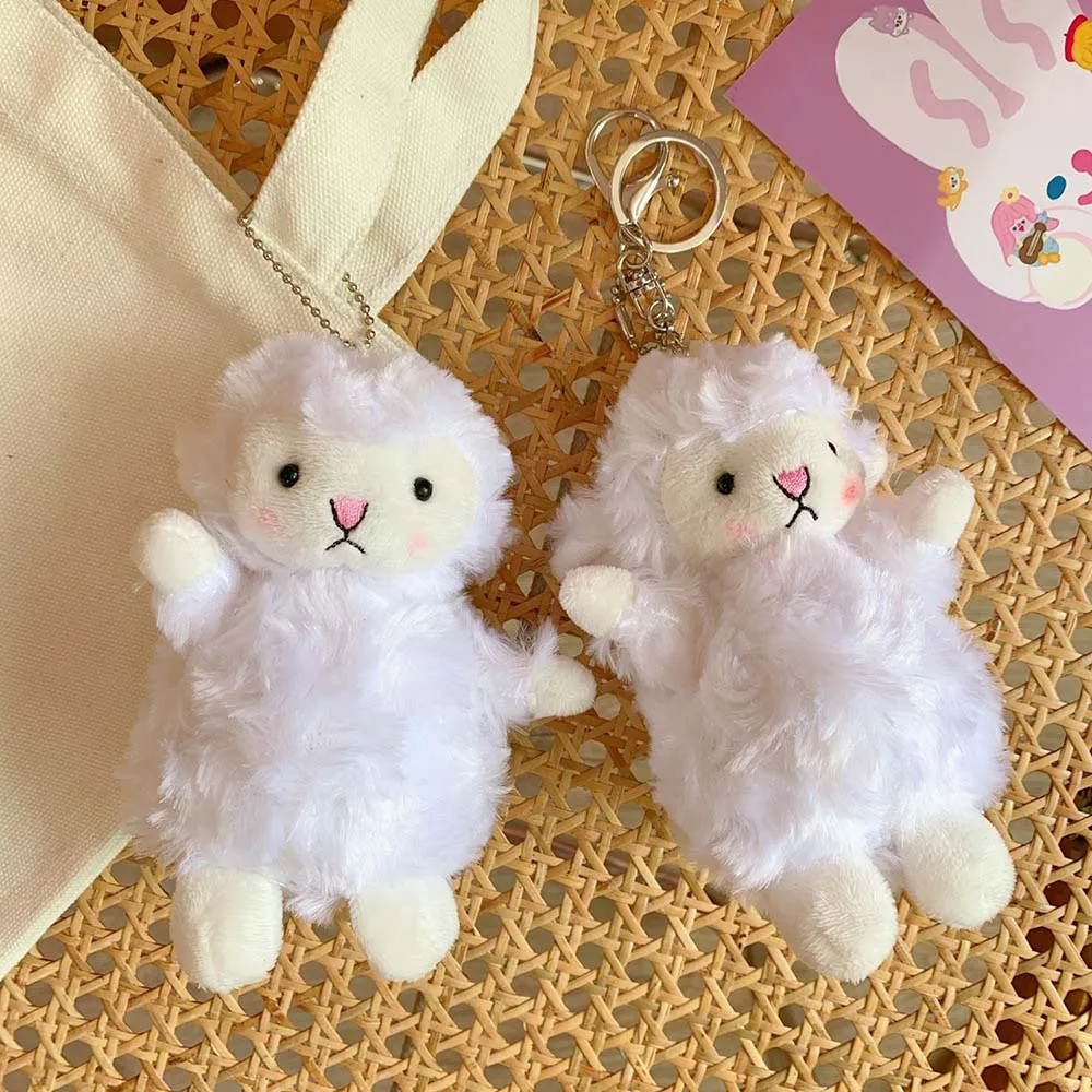 

Cute Little Sheep Plush Keychain Toy Beautiful Blusher Lamb Plush Toy Gift For Children Bag Pendant Decor Ball Pompom Keyring