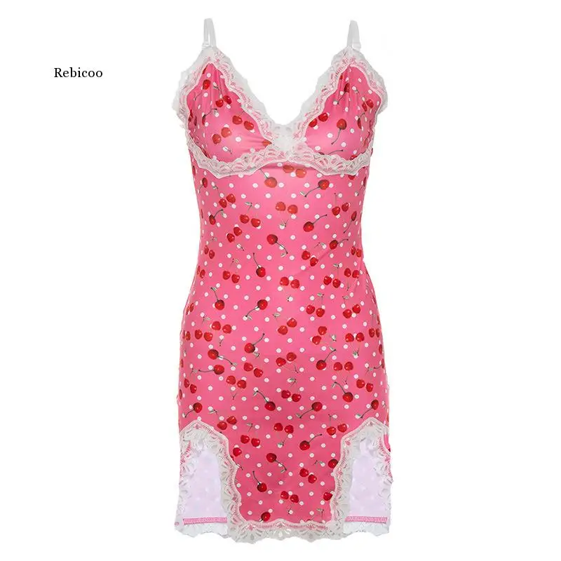 Женское пикантное Платье на шнуровке в горошек милое розовое мини-платье без