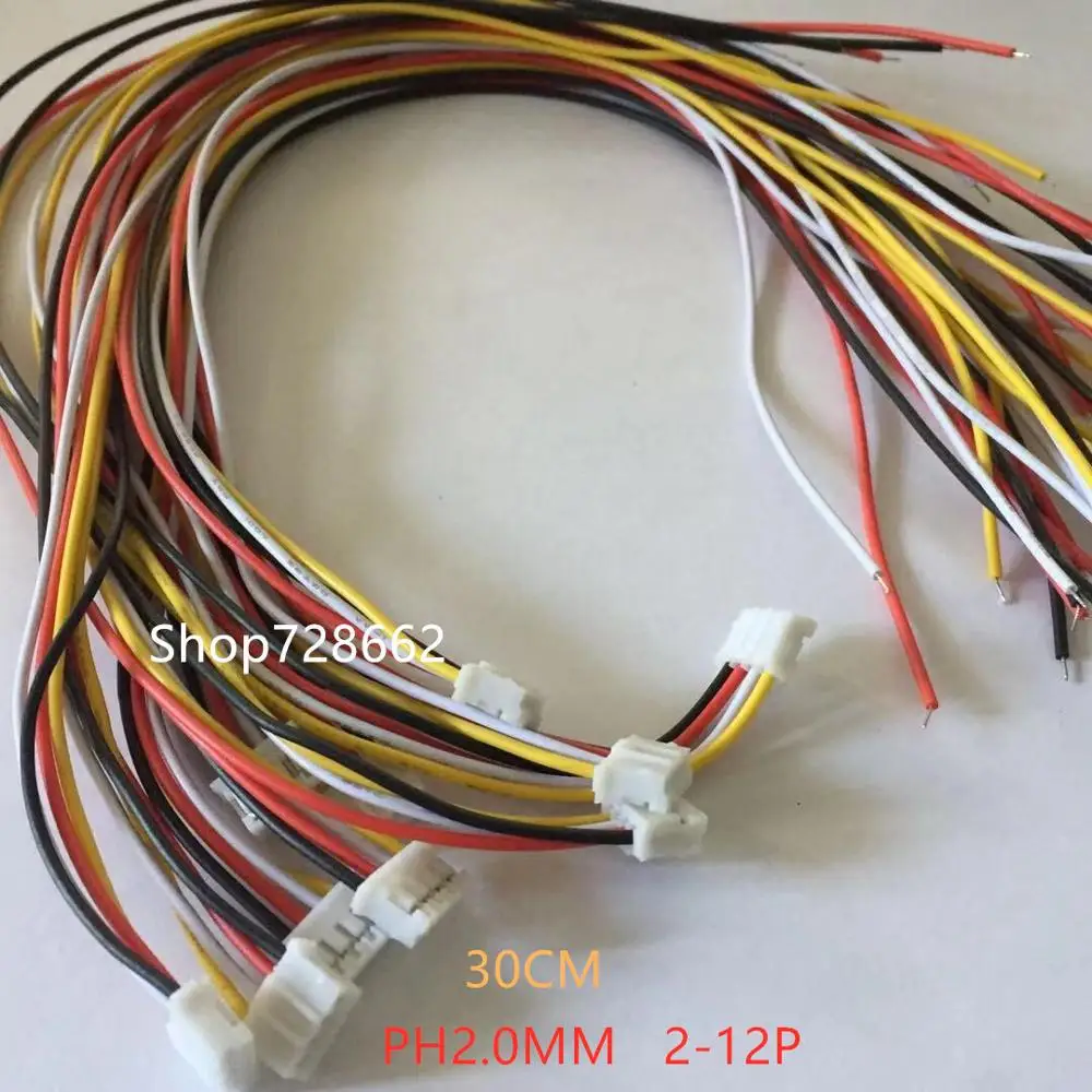 10 шт./лот JST PH 2 0 2/3/4/5/6/7/8/9/10 штырьковый штекер мм разъем проводной кабель 30 см длина