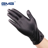 synthetic nitrile gloves black 50 pcs gmg kitchen waterproof allergy free work safety nitrile gloves mechanic garden kitchen