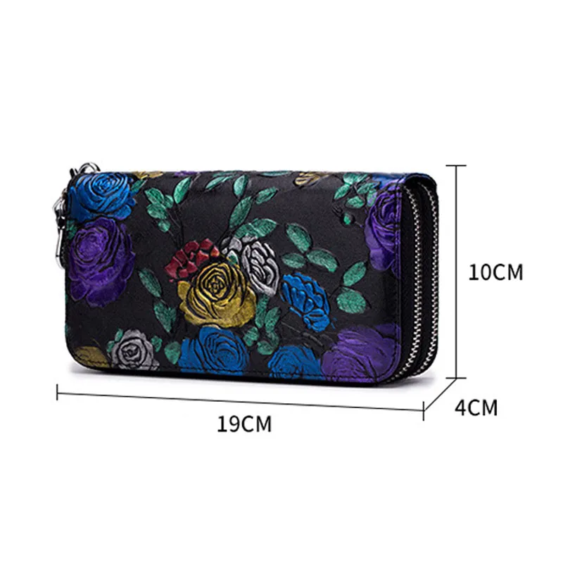 Бумажник MS014 Женский длинный на двойной молнии вместительный кожаный с