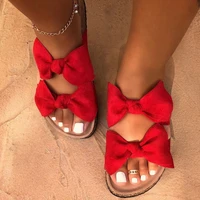 summer women sandals silk bow flat shoes ladies beach shoes slipper outdoor fashion student home casual slippers 35 43