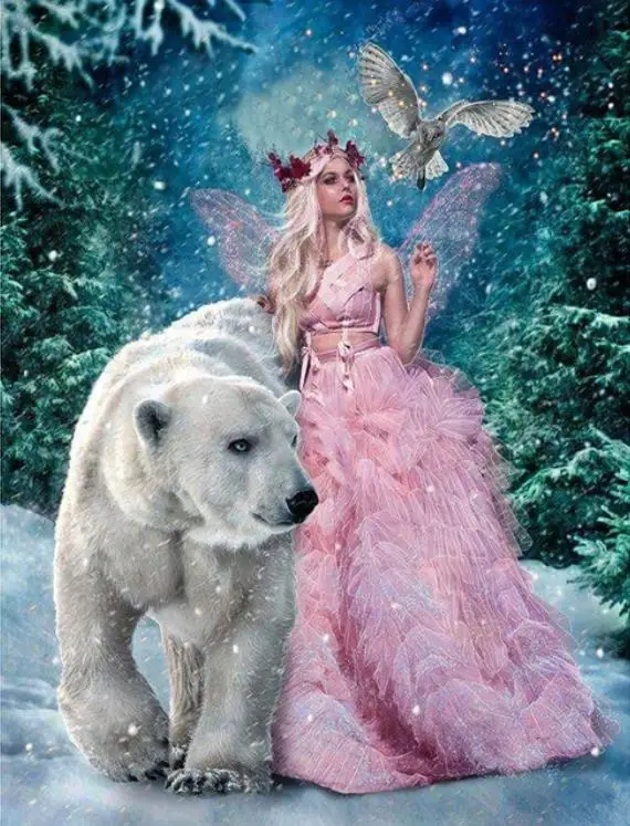Алмазная вышивка распродажа 5D алмазная живопись Elf Bear and Beauty полная мозаика 3d