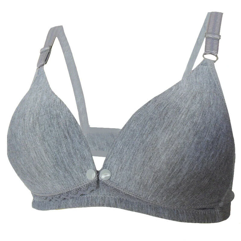 

Maternity Underwear Solid Nursing Bra Breastfeeding Bra Front Opening Buckle Wire Free AN88