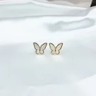 Серьги с крыльями бабочки, изысканные мини-серьги с жемчужинами и бабочками, женские аксессуары