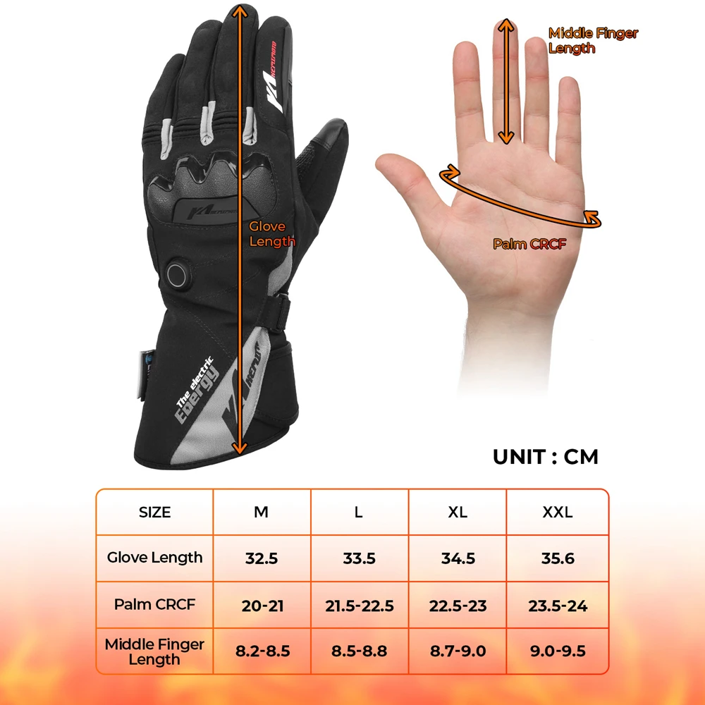 Motorcycle Winter Warm Heated Gloves Moto Skiing Waterproof Rechargeable Heating Thermal For Snowmobile | Автомобили и мотоциклы