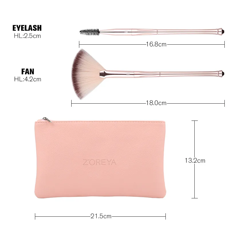 

Zoreya 10pcs Soft Synthetic Hair Tiara Shaped Makeup Brushes Foundation Powder Blush Blending Concealer Eye Shadow Brush