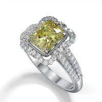 princess elegant rings size 6 10 women yellow color main stone ring wedding