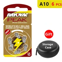 hearing aid batteries size 10 za rayovac peak performancepack of 6yellow tab pr70 1 4v type a10 zinc air battery
