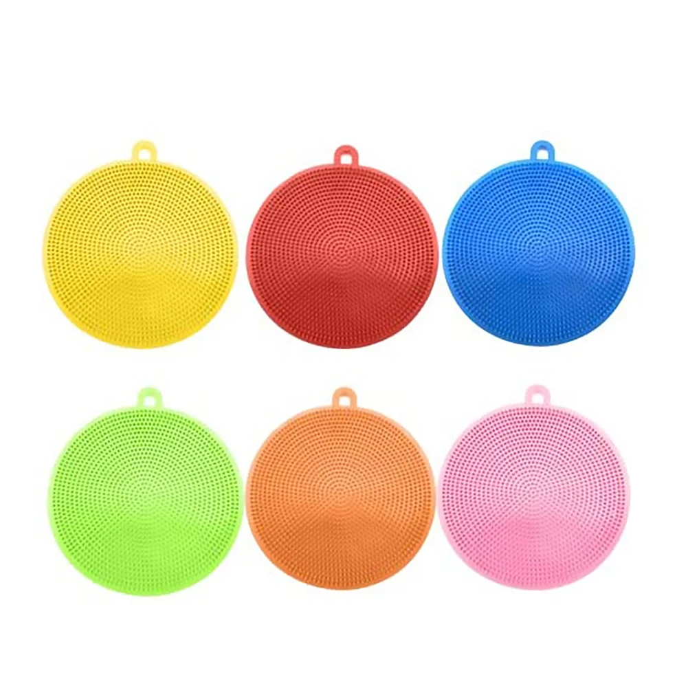 6 шт. многофункциональная силиконовая щетка для мытья посуды губка скребок