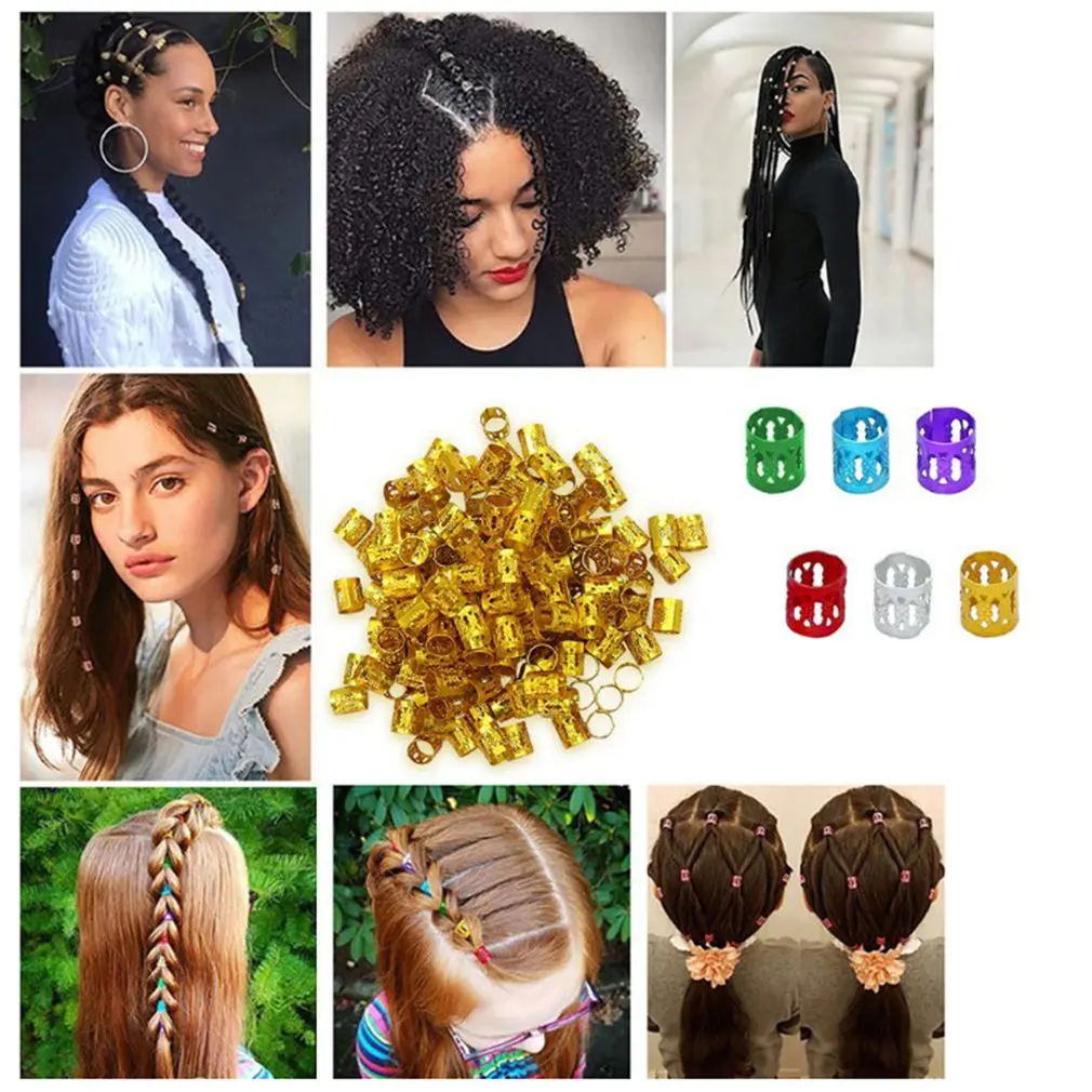 100pcs/Bag Aluminum Silicone Hair Extension Buckle High Quality Ring Barge Wig Tool | Красота и здоровье
