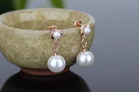pearl double ball earrings female tassel encrusted diamond rose gold jewelry bubble tea earrings with pearls 2021