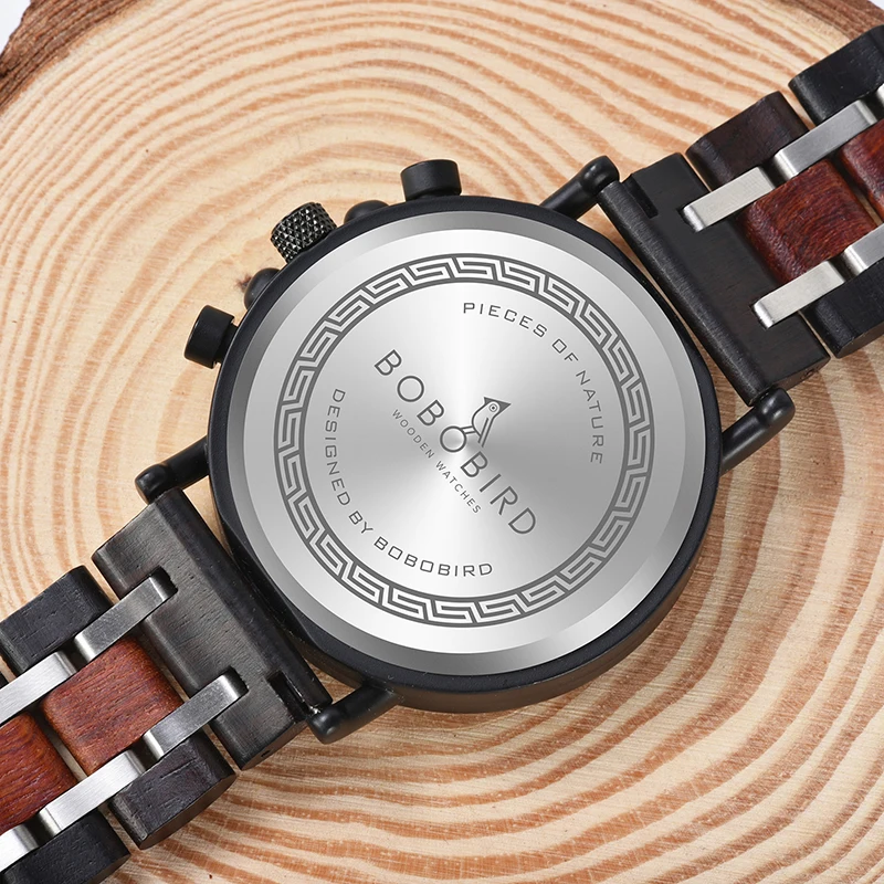 BOBOBIRD деревянные часы мужские с отображением даты светящиеся