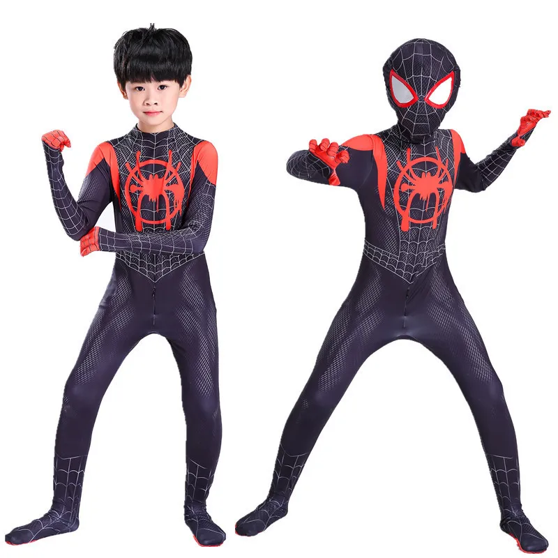

hero Costume Super-Verse Miles Morales Cosplay Costume hero Man Bodysuit Suit Halloween Costume for Kids Adult